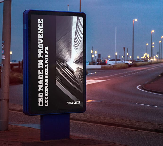 OM Passion 5 un panneau de publicité LE CBD MARSEILLAIS
